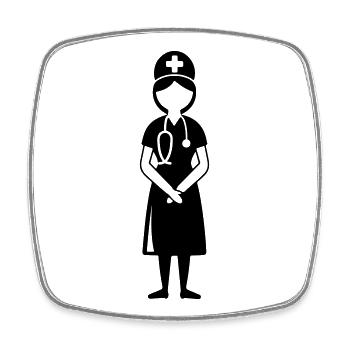 Krankenschwester Doktor - Viereckiger Kühlschrankmagnet - Weiß - Vorne