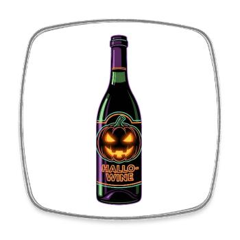 Hallowine Funny Wine Halloween - Square fridge magnet - white - Front