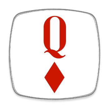Karo Dame, Queen of Diamonds - Viereckiger Kühlschrankmagnet - Weiß - Vorne