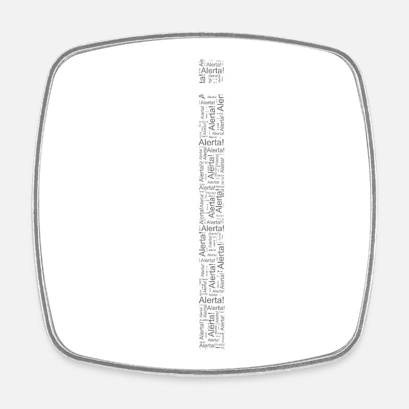 Alerte! Antifasciste ! - Word art blanc/gris - Magnet carré - blanc