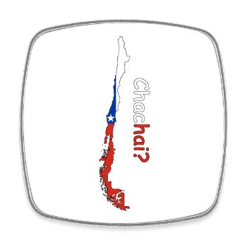Chile Silhouette Flagge - Viereckiger Kühlschrankmagnet - Weiß - Vorne