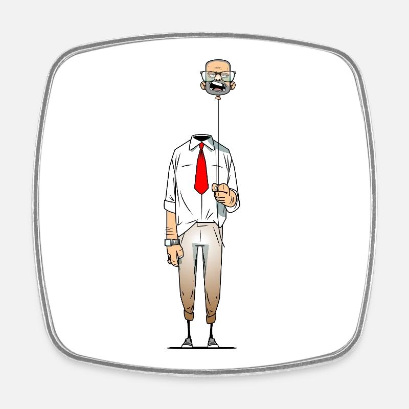 Balloon head - Square fridge magnet - white