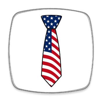 Patriotisches Design der amerikanischen Flaggenkrawatte - Viereckiger Kühlschrankmagnet - Weiß - Vorne