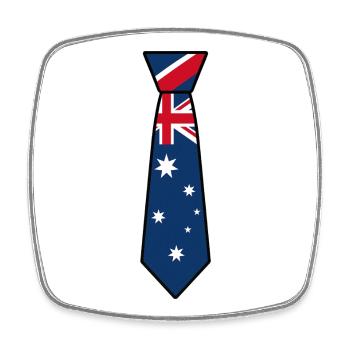 Australia Tie - Square fridge magnet - white - Front