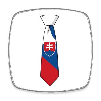 Slovenia Tie – Flaggendesign - Viereckiger Kühlschrankmagnet - Weiß - Vorne