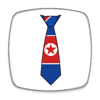 North Korea Tie – Flaggendesign - Viereckiger Kühlschrankmagnet - Weiß - Vorne