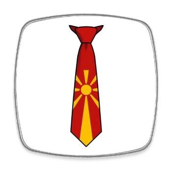 Cravate Macédoine – Conception du drapeau - Magnet carré - blanc - Devant