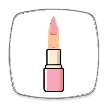 Fingerlipstick Rose - Viereckiger Kühlschrankmagnet - Weiß - Vorne