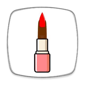Rouge à lèvres Fingerstick - Magnet carré - blanc - Devant