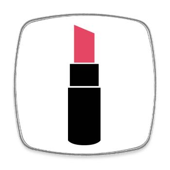 Rouge à lèvres - Magnet carré - blanc - Devant