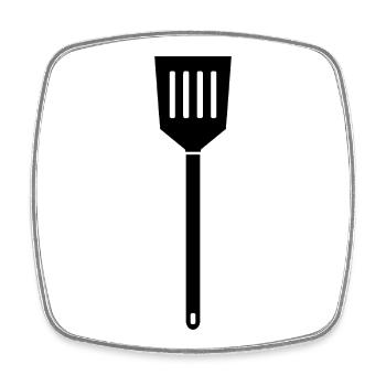 Kitchen spatula - Square fridge magnet - white - Front