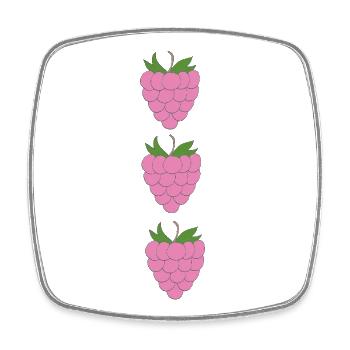 raspberries trio pattern - Square fridge magnet - white - Front