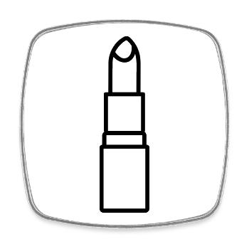 Lippenstift - Viereckiger Kühlschrankmagnet - Weiß - Vorne