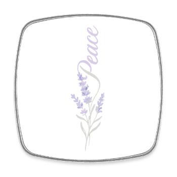 Peace Lavender Flower - Square fridge magnet - white - Front