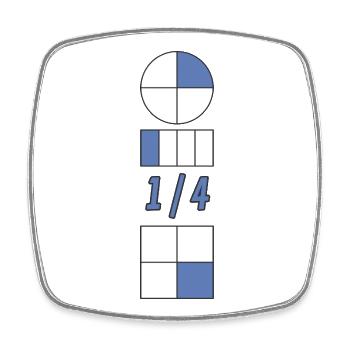 A Quarter is 25% Blue Quadrant Circle Geometrics - Square fridge magnet - white - Front