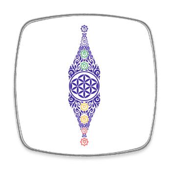 Spiritualität Meditation Heilige Geometrie Lotus - Viereckiger Kühlschrankmagnet - Weiß - Vorne