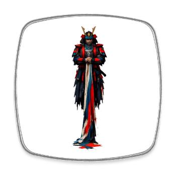 Robe impériale de fantaisie rouge bleu - Magnet carré - blanc - Devant