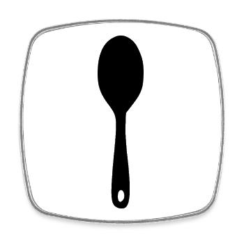 Cooking Spoon Cooking Spoon Icon White Gift Cook - Square fridge magnet - white - Front