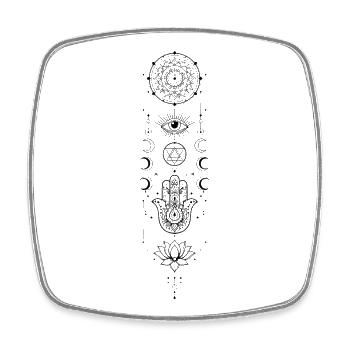 Spiritualität Heilige Geometrie Lotusblume Zen - Viereckiger Kühlschrankmagnet - Weiß - Vorne