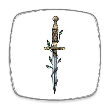 Schwert - Viereckiger Kühlschrankmagnet - Weiß - Vorne
