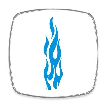 flammen - Viereckiger Kühlschrankmagnet - Weiß - Vorne
