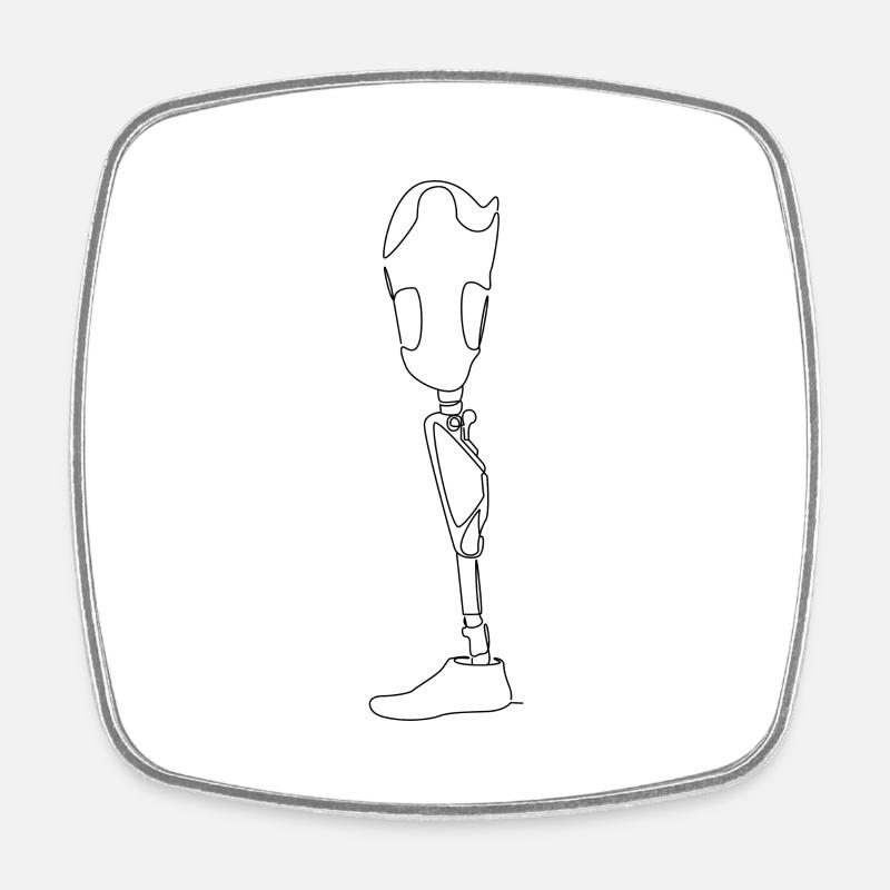 Prosthesis minimalist (gOT it!) - Square fridge magnet - white