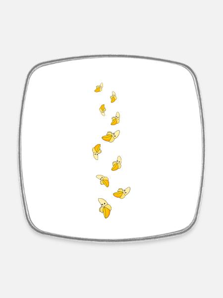 Banane Comic - Viereckiger Kühlschrankmagnet - Weiß