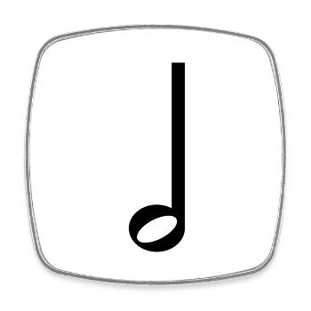 Symbole de musique demi-note - Magnet carré - blanc - Devant