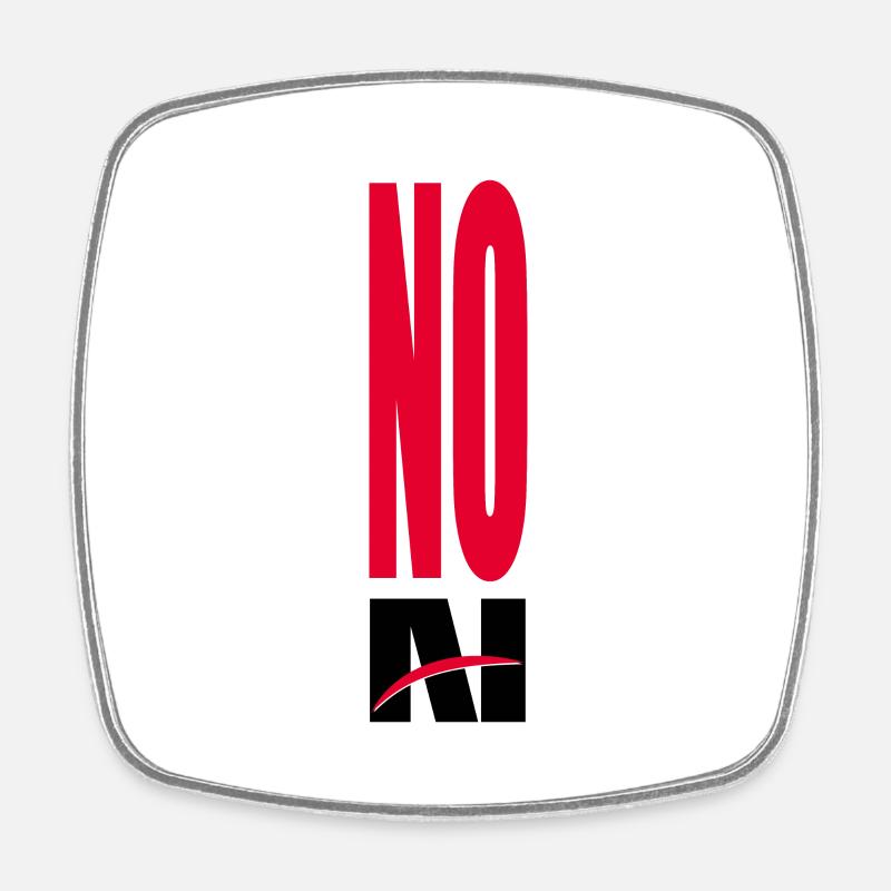 NO AI - no Artificial Intelligence - Square fridge magnet - white