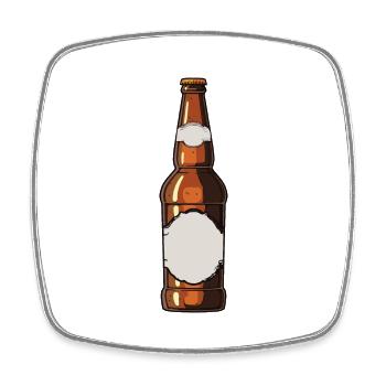 Bierflasche Bier Trinken Symbol - Viereckiger Kühlschrankmagnet - Weiß - Vorne