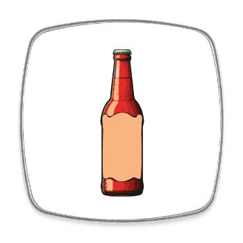 Bierflasche Bier Trinken Symbol - Viereckiger Kühlschrankmagnet - Weiß - Vorne
