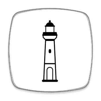 Phare - Magnet carré - blanc - Devant