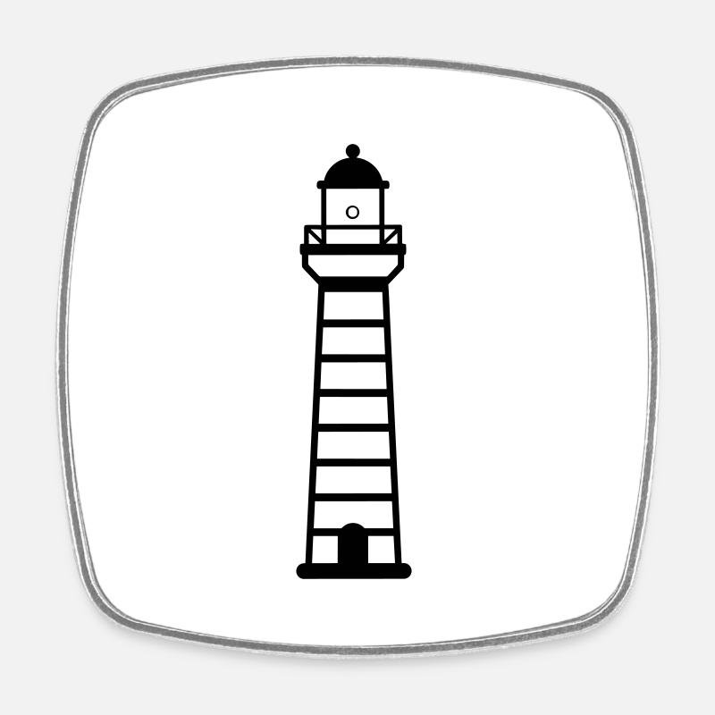 Phare - Magnet carré - blanc