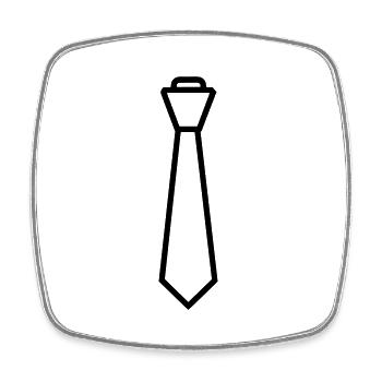 Tie - Square fridge magnet - white - Front