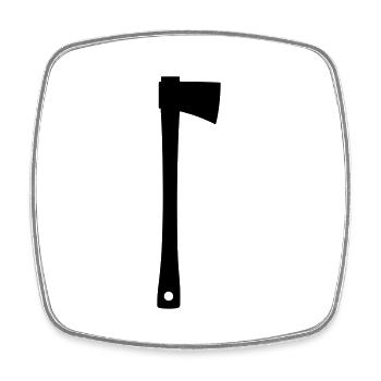 axe - Square fridge magnet - white - Front