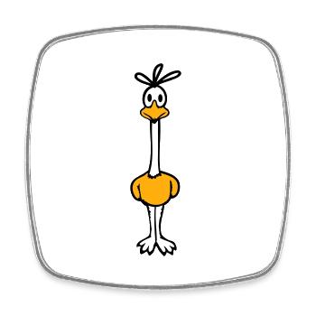 Road Runner Kuckuck Vogel lustig langer Hals steht - Viereckiger Kühlschrankmagnet - Weiß - Vorne