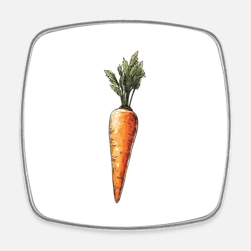 Carrot - Square fridge magnet - white
