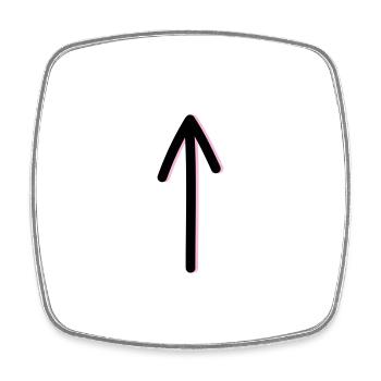 Arrow - Square fridge magnet - white - Front