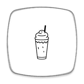 milkshake - Magnet carré - blanc - Devant