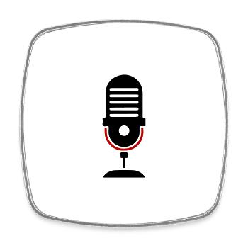 Mikrofon Podcast Logo - Viereckiger Kühlschrankmagnet - Weiß - Vorne