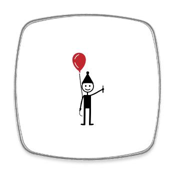 Geburtstag Ballon - Viereckiger Kühlschrankmagnet - Weiß - Vorne