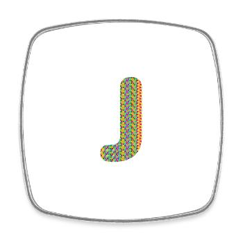 Colorful Heart J Design – Unique & Stylish! - Square fridge magnet - white - Front