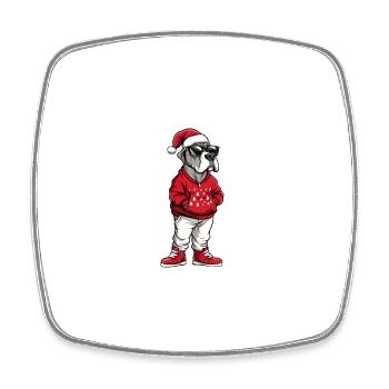 Dogue Allemand Chien Noël Cool Noël - Magnet carré - blanc - Devant