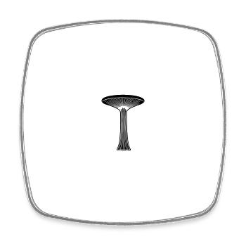 Mushroom - Square fridge magnet - white - Front