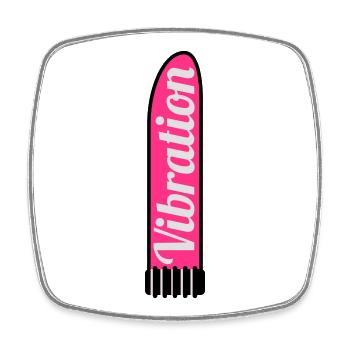 Vibration | Dildo | Cock - Magnet carré - blanc - Devant
