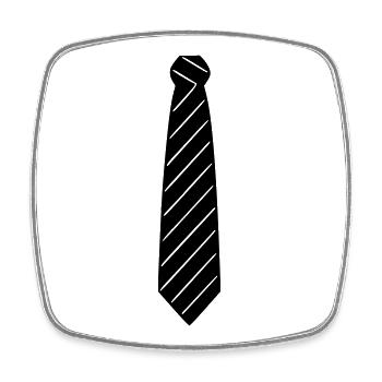 Necktie - Square fridge magnet - white - Front