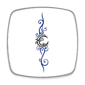 Filigree moon with ornament and stars. - Square fridge magnet - white - Front