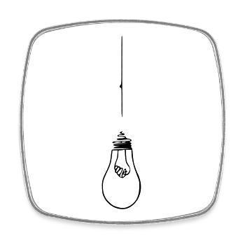 Lampe Glühbirne Krawatte - Viereckiger Kühlschrankmagnet - Weiß - Vorne