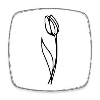 Tulpe - Viereckiger Kühlschrankmagnet - Weiß - Vorne