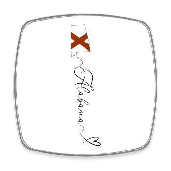 Drapeau Alabama Croix de Saint-André Rouge Blanc - Magnet carré - blanc - Devant